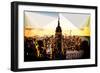 Low Poly New York Art - Empire State Building Sunset-Philippe Hugonnard-Framed Art Print