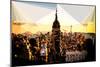 Low Poly New York Art - Empire State Building Sunset-Philippe Hugonnard-Mounted Art Print