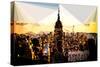 Low Poly New York Art - Empire State Building Sunset-Philippe Hugonnard-Stretched Canvas