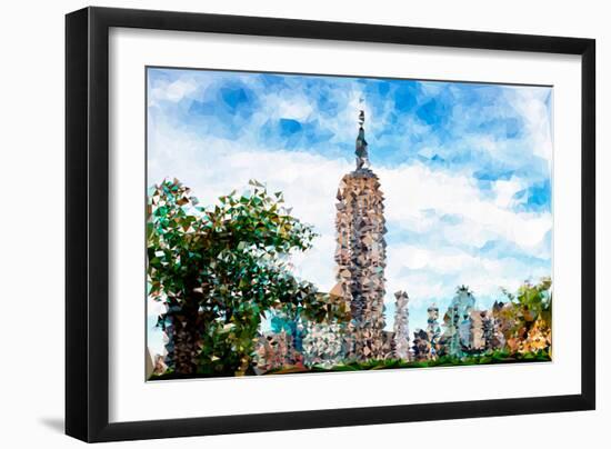 Low Poly New York Art - Empire State Building-Philippe Hugonnard-Framed Art Print