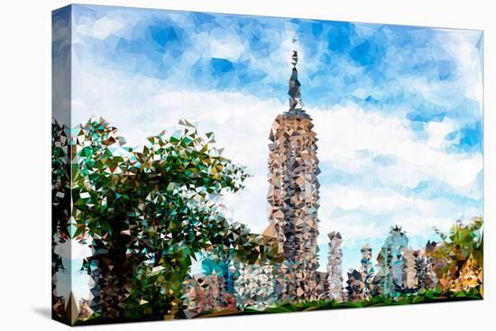 Low Poly New York Art - Empire State Building-Philippe Hugonnard-Stretched Canvas