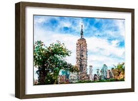 Low Poly New York Art - Empire State Building-Philippe Hugonnard-Framed Premium Giclee Print