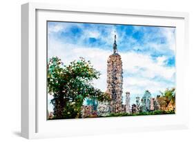 Low Poly New York Art - Empire State Building-Philippe Hugonnard-Framed Premium Giclee Print