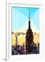 Low Poly New York Art - Empire Sunset-Philippe Hugonnard-Framed Art Print