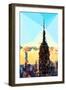 Low Poly New York Art - Empire Sunset-Philippe Hugonnard-Framed Art Print