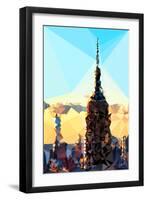 Low Poly New York Art - Empire Sunset-Philippe Hugonnard-Framed Art Print