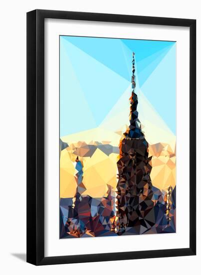 Low Poly New York Art - Empire Sunset-Philippe Hugonnard-Framed Art Print