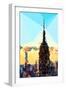 Low Poly New York Art - Empire Sunset-Philippe Hugonnard-Framed Art Print