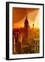 Low Poly New York Art - Empire Sunset-Philippe Hugonnard-Framed Art Print