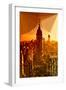 Low Poly New York Art - Empire Sunset-Philippe Hugonnard-Framed Art Print