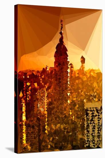 Low Poly New York Art - Empire Sunset-Philippe Hugonnard-Stretched Canvas