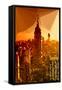 Low Poly New York Art - Empire Sunset-Philippe Hugonnard-Framed Stretched Canvas