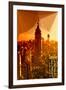 Low Poly New York Art - Empire Sunset-Philippe Hugonnard-Framed Art Print