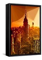 Low Poly New York Art - Empire Sunset-Philippe Hugonnard-Framed Stretched Canvas
