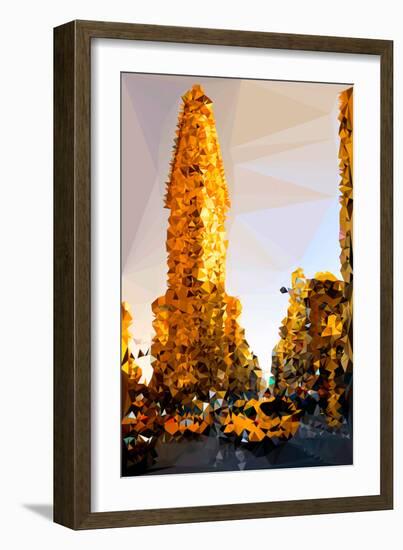 Low Poly New York Art - Flatiron Building at Sunset-Philippe Hugonnard-Framed Art Print