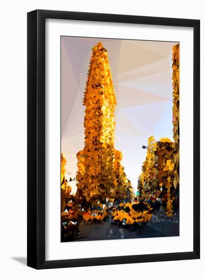 Low Poly New York Art - Flatiron Building at Sunset-Philippe Hugonnard-Framed Art Print