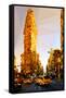 Low Poly New York Art - Flatiron Building at Sunset-Philippe Hugonnard-Framed Stretched Canvas