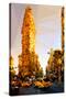 Low Poly New York Art - Flatiron Building at Sunset-Philippe Hugonnard-Stretched Canvas