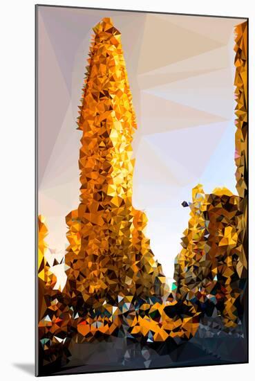 Low Poly New York Art - Flatiron Building at Sunset-Philippe Hugonnard-Mounted Art Print