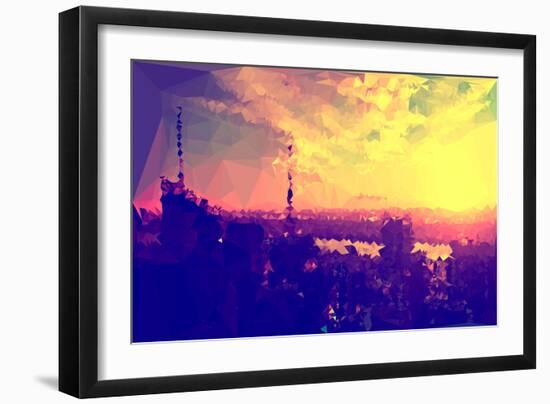 Low Poly New York Art - Golden Sunset-Philippe Hugonnard-Framed Art Print