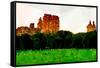 Low Poly New York Art - Green Central Park-Philippe Hugonnard-Framed Stretched Canvas