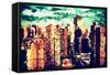 Low Poly New York Art - Green Manhattan-Philippe Hugonnard-Framed Stretched Canvas
