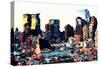 Low Poly New York Art - Hell's Kitchen Buildings-Philippe Hugonnard-Stretched Canvas