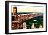 Low Poly New York Art - Illuminations of Manhattan-Philippe Hugonnard-Framed Art Print