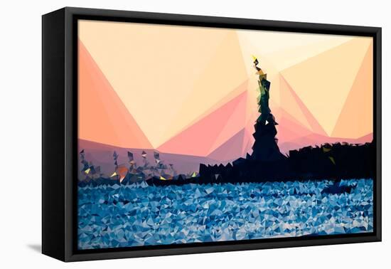 Low Poly New York Art - Liberty-Philippe Hugonnard-Framed Stretched Canvas