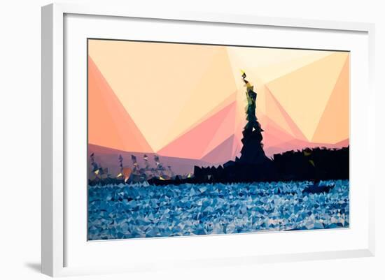 Low Poly New York Art - Liberty-Philippe Hugonnard-Framed Art Print