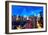 Low Poly New York Art - Manhattan at Dusk-Philippe Hugonnard-Framed Art Print