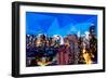 Low Poly New York Art - Manhattan at Dusk-Philippe Hugonnard-Framed Art Print