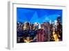 Low Poly New York Art - Manhattan at Dusk-Philippe Hugonnard-Framed Art Print