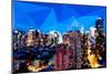 Low Poly New York Art - Manhattan at Dusk-Philippe Hugonnard-Mounted Art Print