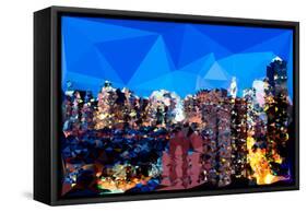 Low Poly New York Art - Manhattan at Dusk-Philippe Hugonnard-Framed Stretched Canvas