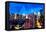 Low Poly New York Art - Manhattan at Dusk-Philippe Hugonnard-Framed Stretched Canvas