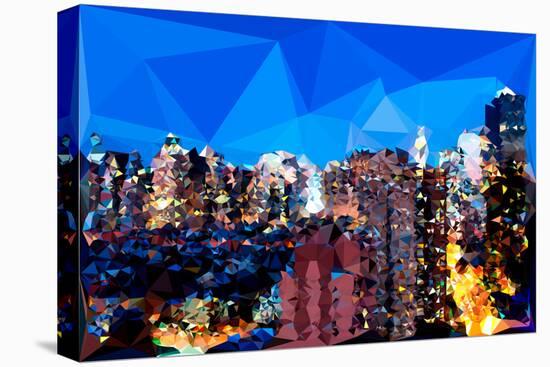 Low Poly New York Art - Manhattan at Dusk-Philippe Hugonnard-Stretched Canvas