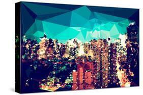 Low Poly New York Art - Manhattan at Green Dusk-Philippe Hugonnard-Stretched Canvas