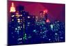 Low Poly New York Art - Manhattan at Night-Philippe Hugonnard-Mounted Art Print