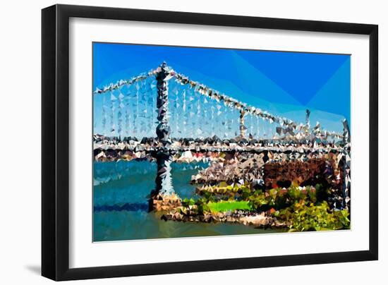 Low Poly New York Art - Manhattan Bridge II-Philippe Hugonnard-Framed Art Print