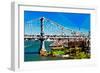 Low Poly New York Art - Manhattan Bridge II-Philippe Hugonnard-Framed Art Print
