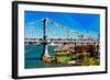 Low Poly New York Art - Manhattan Bridge II-Philippe Hugonnard-Framed Art Print