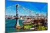 Low Poly New York Art - Manhattan Bridge II-Philippe Hugonnard-Mounted Art Print