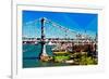 Low Poly New York Art - Manhattan Bridge II-Philippe Hugonnard-Framed Art Print