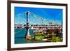 Low Poly New York Art - Manhattan Bridge II-Philippe Hugonnard-Framed Art Print