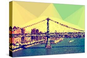 Low Poly New York Art - Manhattan Bridge-Philippe Hugonnard-Stretched Canvas