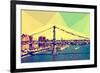 Low Poly New York Art - Manhattan Bridge-Philippe Hugonnard-Framed Art Print