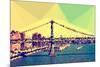 Low Poly New York Art - Manhattan Bridge-Philippe Hugonnard-Mounted Art Print