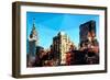 Low Poly New York Art - Manhattan Buildings II-Philippe Hugonnard-Framed Premium Giclee Print