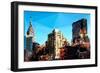 Low Poly New York Art - Manhattan Buildings II-Philippe Hugonnard-Framed Premium Giclee Print